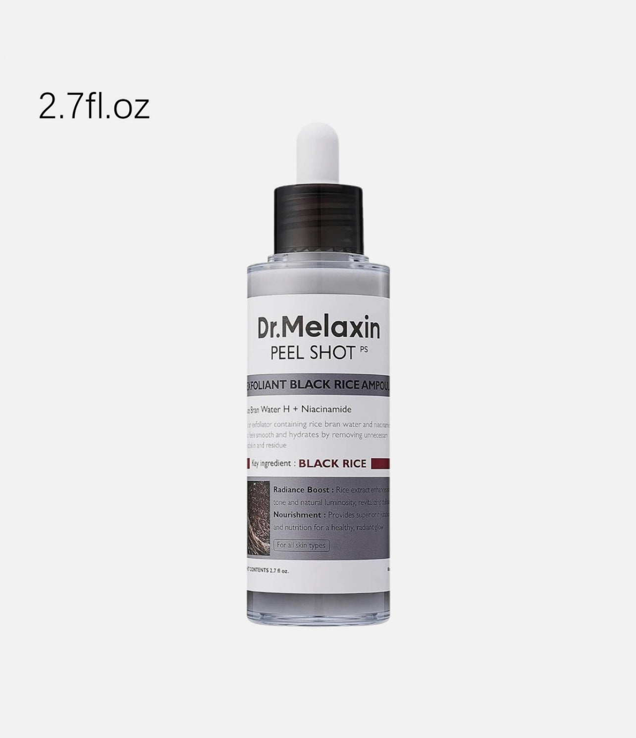 Dr.Melaxin PEEL SHOT GLOW EXFOLIANT RICE AMPOULE (WHITE RICE/BLACK RICE COMBO